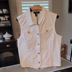 Womens Charter Club White Jean Vest